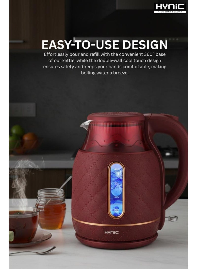 Hynic Double Wall Electric Glass Kettle – 1500W Fast Boil with Cool-Touch Exterior & Blue LED Indicator - Image 3
